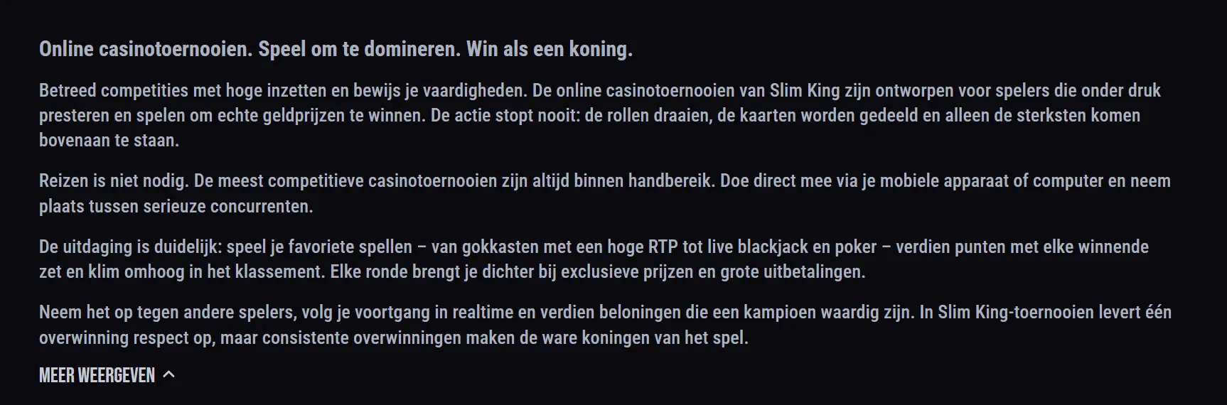 slim king casino toernooien